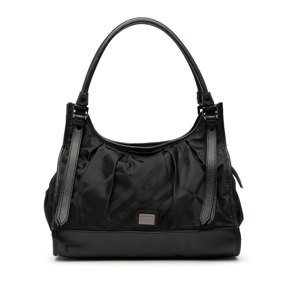 Pre-Loved Burberry Tonal Check Nylon Shoulder Bag